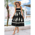 'Valora' Printed Wide Strap Midi Dress - Celes Fashion